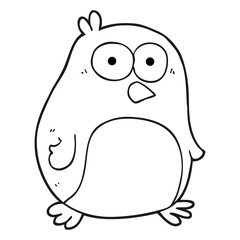 black and white cartoon penguin
