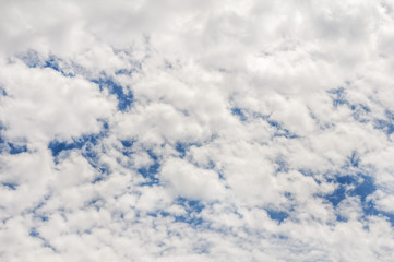 Blue sky with clouds closeup