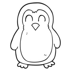 black and white cartoon bird