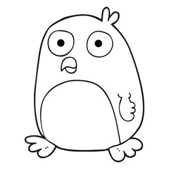 black and white cartoon christmas robin