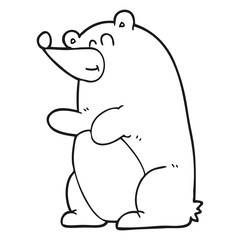 black and white cartoon bear