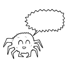 black and white cartoon spider