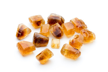 Large caramelized sugar on a white background.