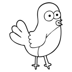 black and white cartoon robin