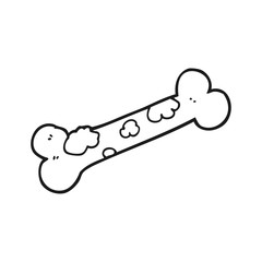 black and white cartoon moldy old bone