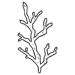 black and white cartoon seaweed