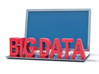 3D Red Bid Data Word