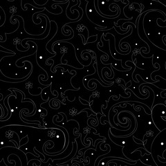 Beautiful abstract vector seamless pattern with flowers. You can use any color of background