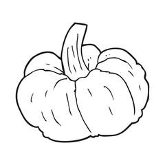 black and white cartoon pumpkin