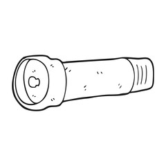 black and white cartoon torch