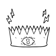 black and white cartoon magic crown