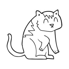 black and white cartoon cat