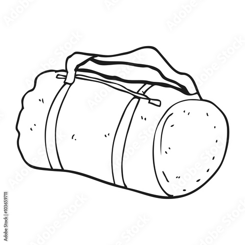 "black and white cartoon sports bag" Stock image and royaltyfree