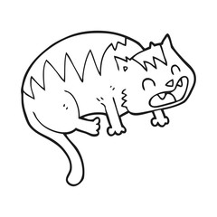 black and white cartoon cat