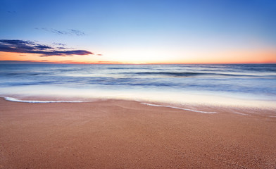 Fototapeta na wymiar Long exposure seascape sunset.