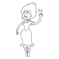 black and white cartoon vampire girl