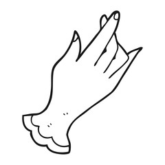 black and white cartoon hand