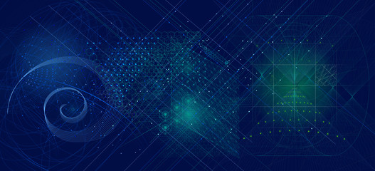 Sacred geometry symbols and elements background