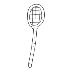 black and white cartoon tennis racket