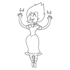 black and white cartoon vampire girl