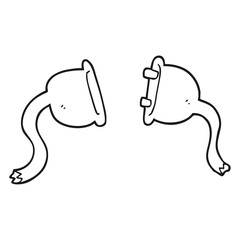 black and white cartoon electrical plugs