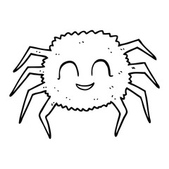 black and white cartoon spider