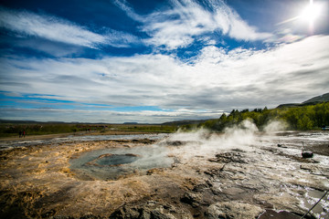 Iceland nature geyser 