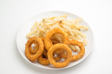 onion ring and french fries