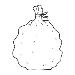 black and white cartoon sack