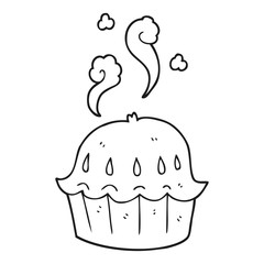 black and white cartoon hot pie