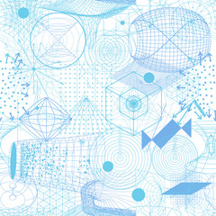 Sacred geometry symbols and elements wallpaper seamless pattern