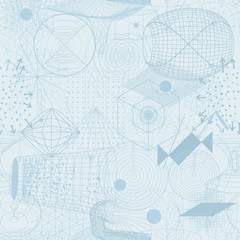 Fototapeta premium Sacred geometry symbols and elements wallpaper seamless pattern