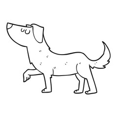 black and white cartoon dog
