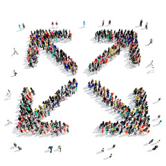 group people  shape  arrow