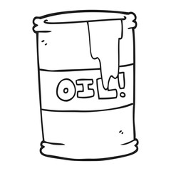 black and white cartoon oil drum