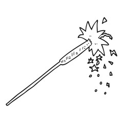 black and white cartoon sparkler