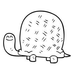 black and white cartoon tortoise