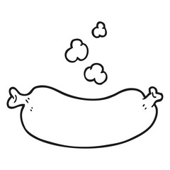 black and white cartoon hot sausage