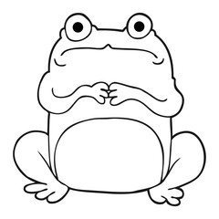 black and white cartoon nervous frog