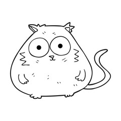 black and white cartoon fat cat