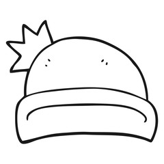 black and white cartoon christmas hat