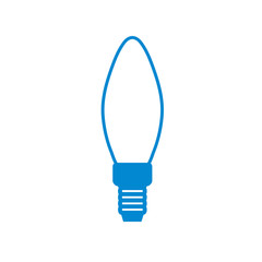 Stylized icon of light bulb on white background