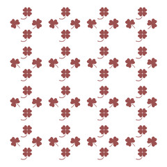 Cute picture from various pieces of clover on a white background