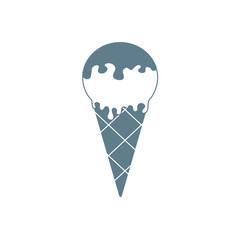 Stylized icon of a colored ice cream on a white background