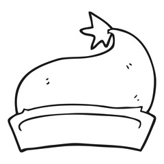 black and white cartoon christmas hat