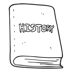 black and white cartoon history book