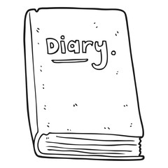 black and white cartoon diary