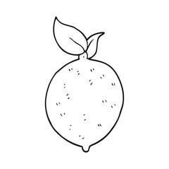black and white cartoon lemon