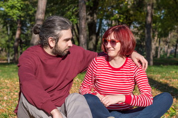 Happy couple in the park