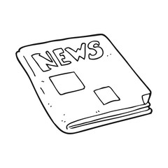 black and white cartoon newspaper